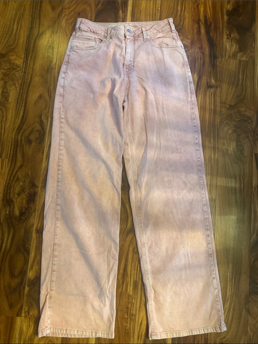 Pilcro Women's Pale Pink Straight-Leg Jeans